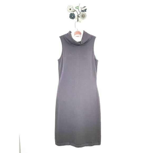 St John Santana Knit Sleeveless Cowl Neck Sweater Dress Size 6 Grayish Purple - Picture 2 of 12